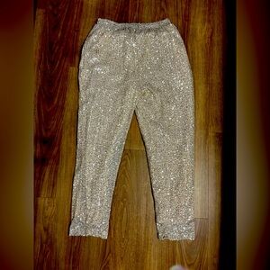 Champagne sequin joggers, new without tags GEEGEE brand size small